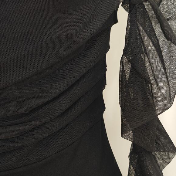 Marcella Monroe Mermaid Dress Size Small Black Stretch Mesh Evening Wedding - Picture 5 of 11